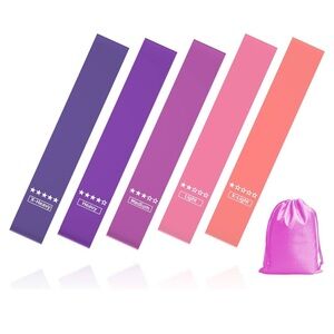 Set of 5 Resistance Bands in Purple and Pink